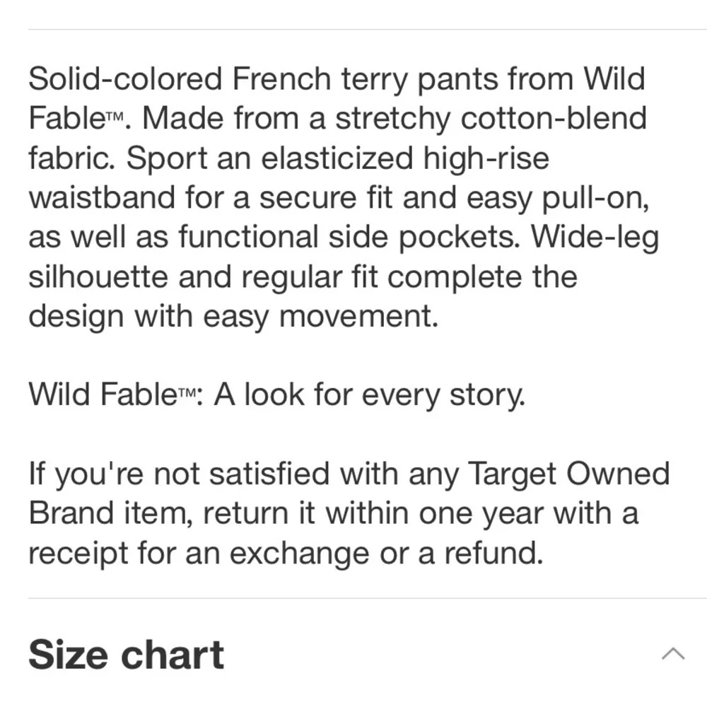 Women's High-Rise Wide Leg French Terry
Sweatpants - Wild Fable Black - Picture 6 of 8